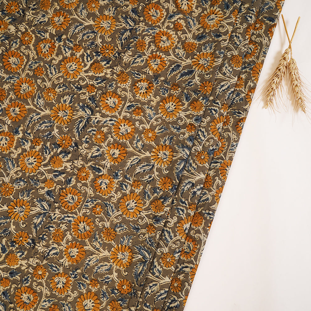 Multi Color Handcrafted Kalamkari Printed Pure Cotton Fabric