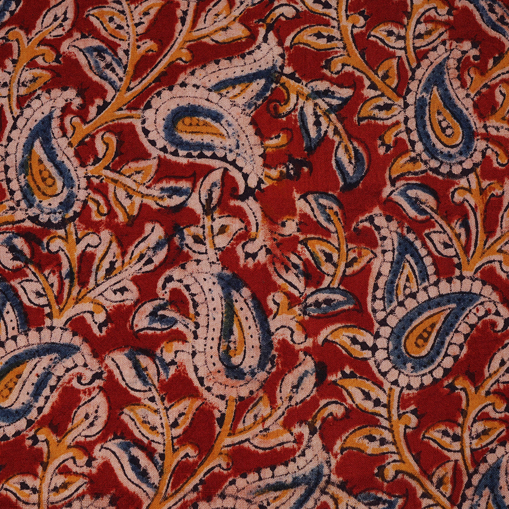 Multi Color Handcrafted Kalamkari Printed Pure Cotton Fabric