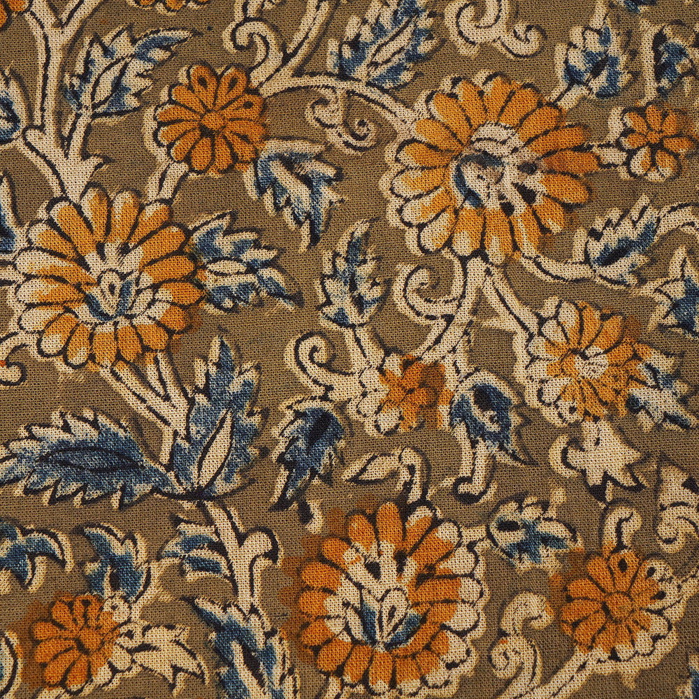 Multi Color Handcrafted Kalamkari Printed Pure Cotton Fabric