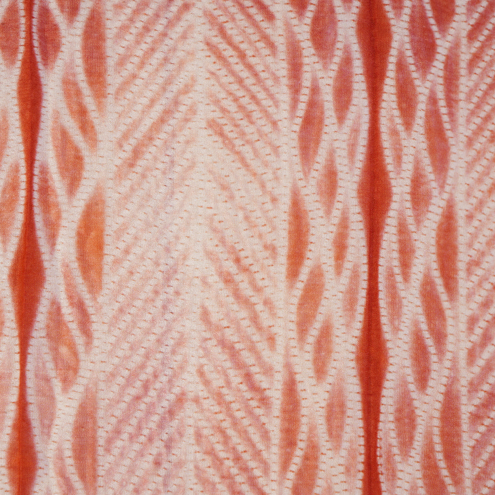 (Pre Cut 2.45 Mtr Piece) Pink Color Handcrafted Shibori Pure Chanderi Fabric