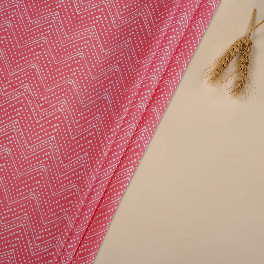 Light Pink Color Hand Block Printed Cotton Fabric