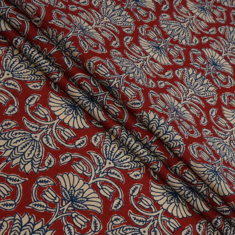 Maroon Color Hand Block Printed Cotton Fabric