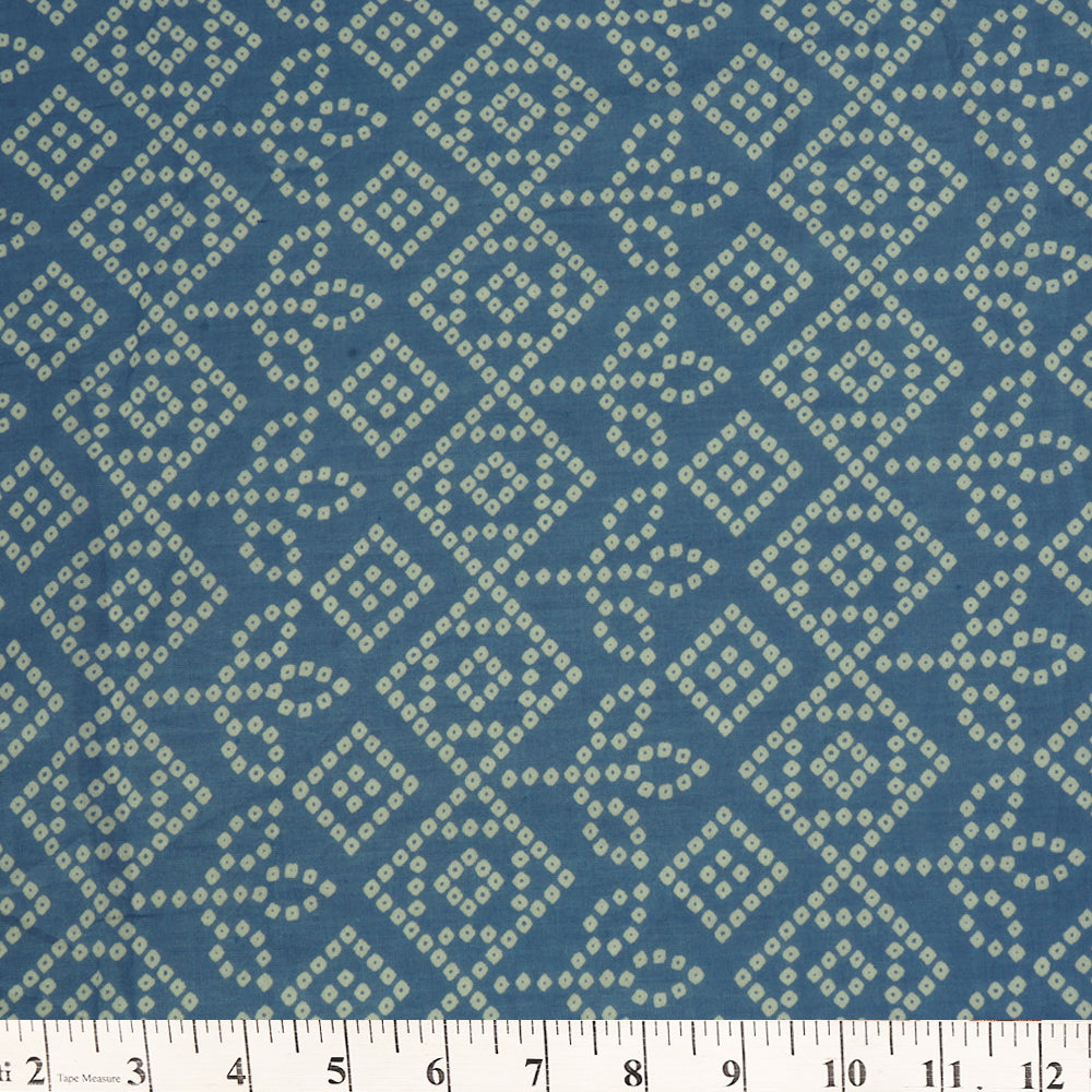 Blue Color Printed Cotton Fabric