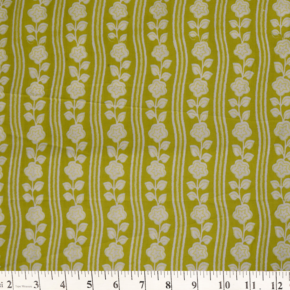 Green Color Printed Viscose Fabric