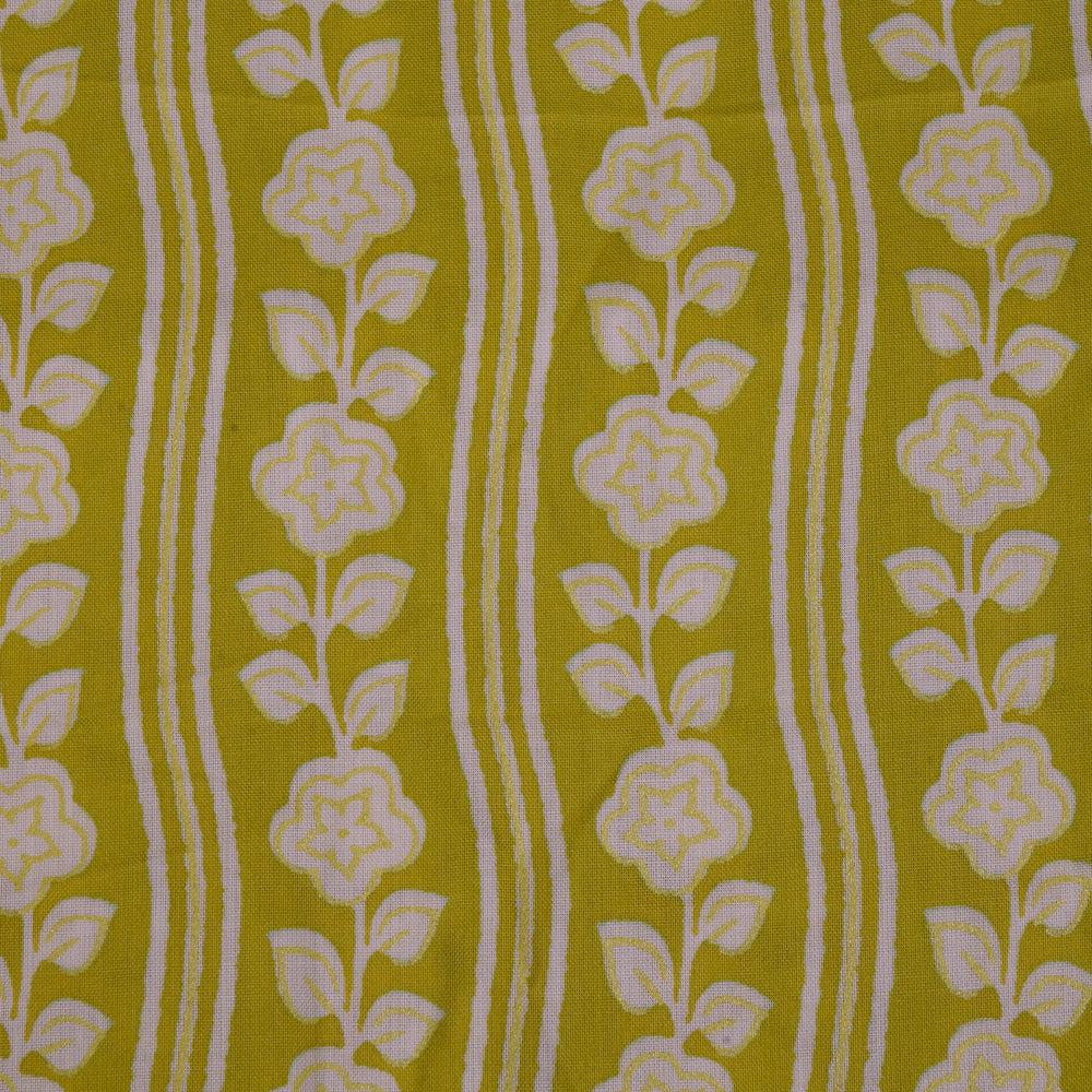 Green Color Printed Viscose Fabric