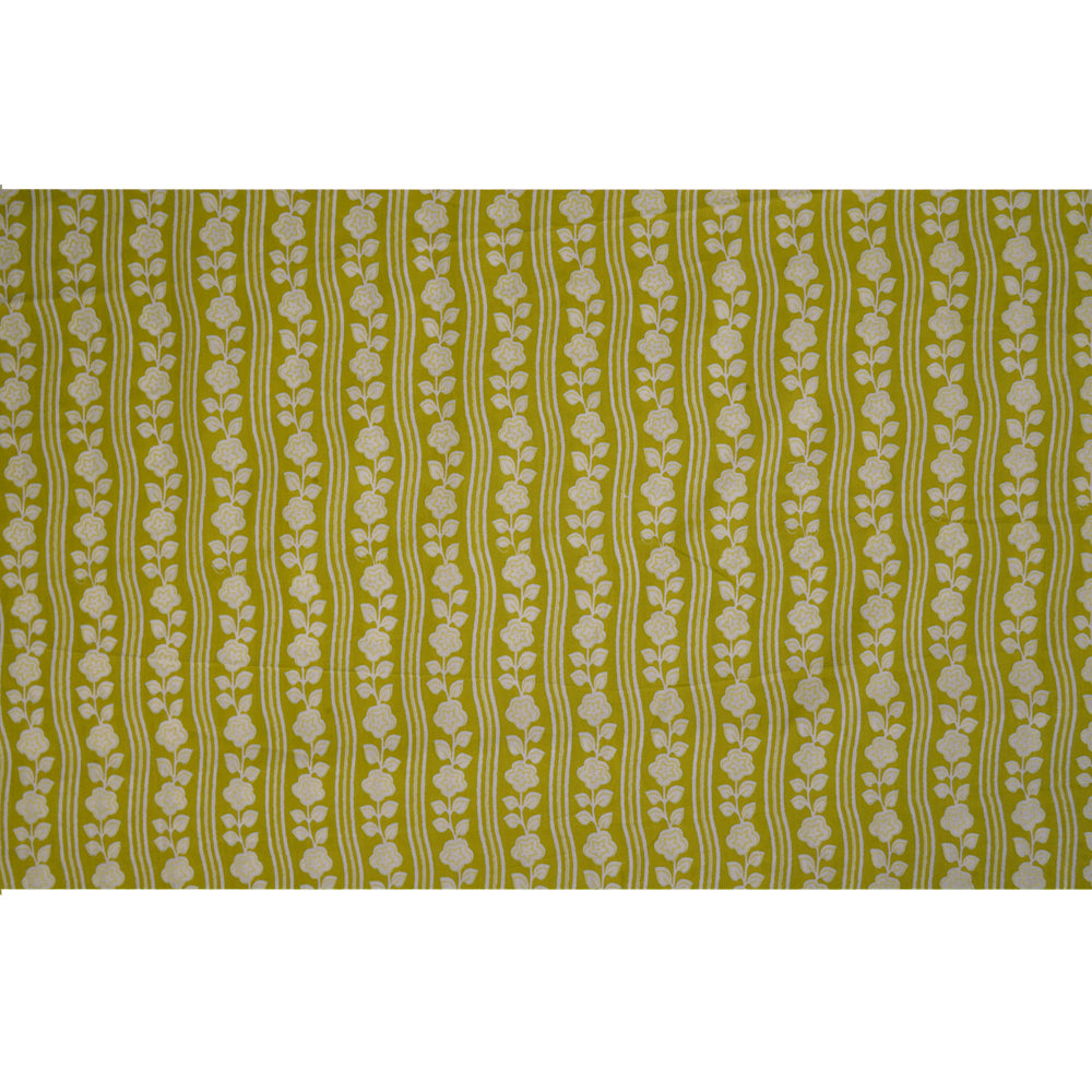 Green Color Printed Viscose Fabric