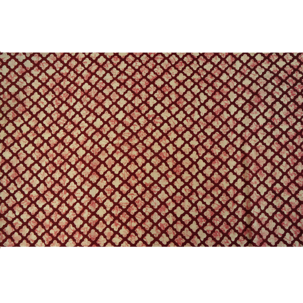 Maroon Color Printed Bemberg Modal Fabric