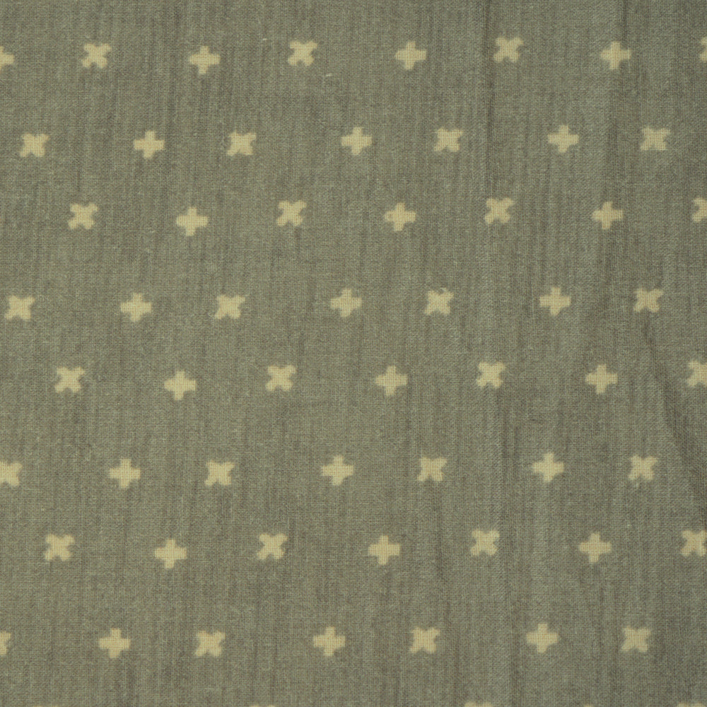 Grey Color Printed Cotton Fabric