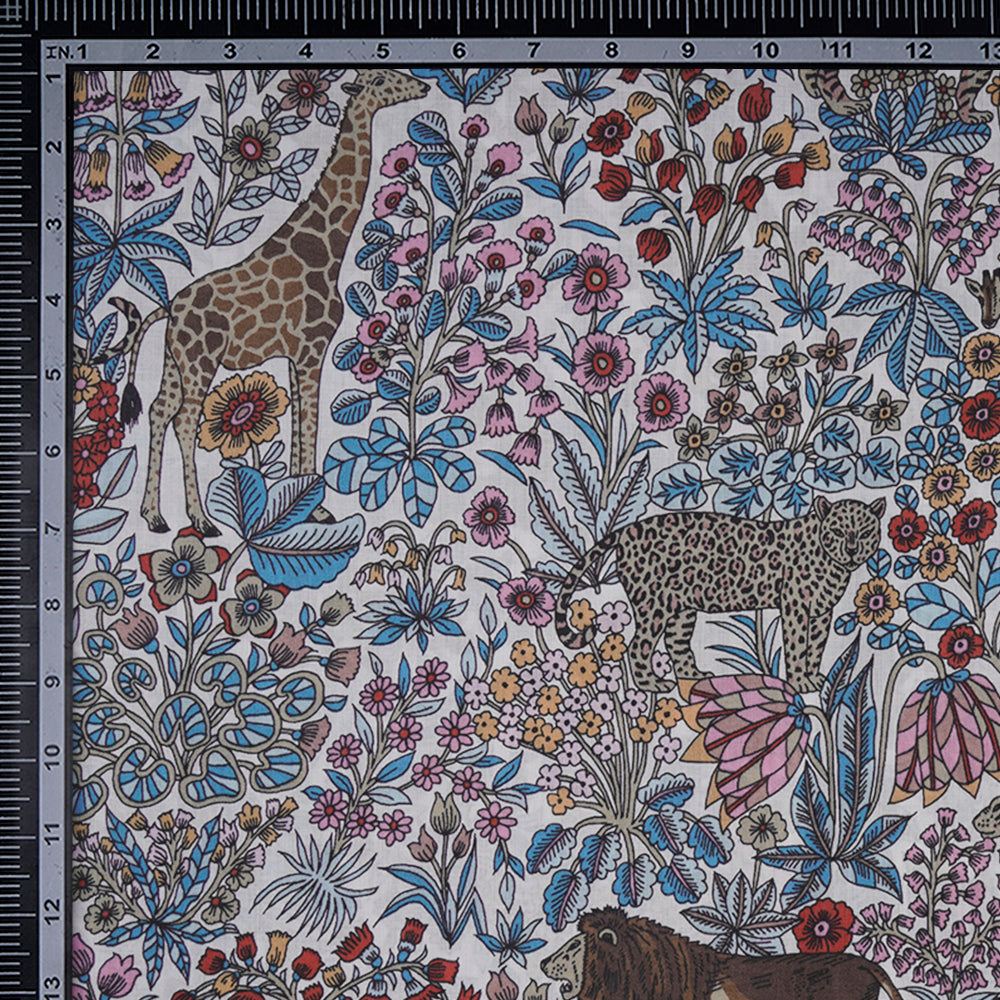 Multi Color Printed Cotton Cambric Fabric