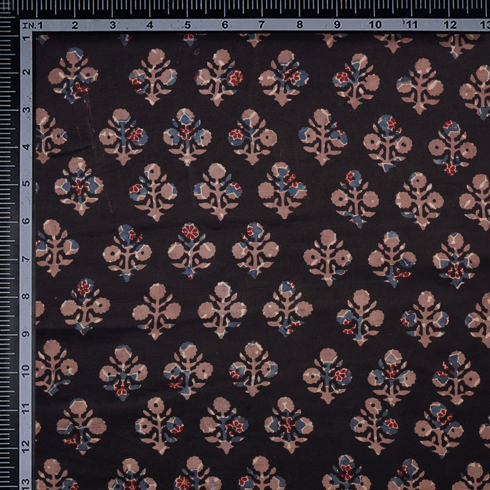 Black-Brown Color Handcrafted Ajrak Printed Modal Fabric