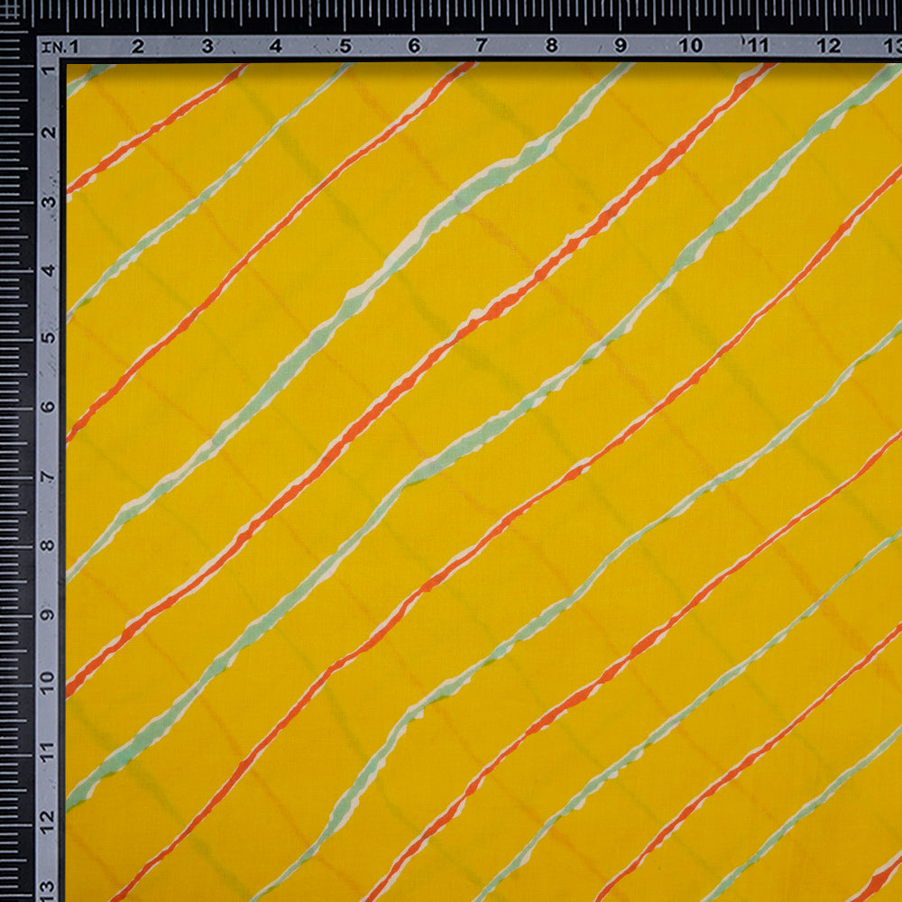 Yellow Color Screen Print Cotton Fabric