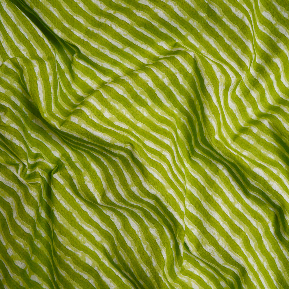Light Green Color Screen Printed Pure Cotton Fabric