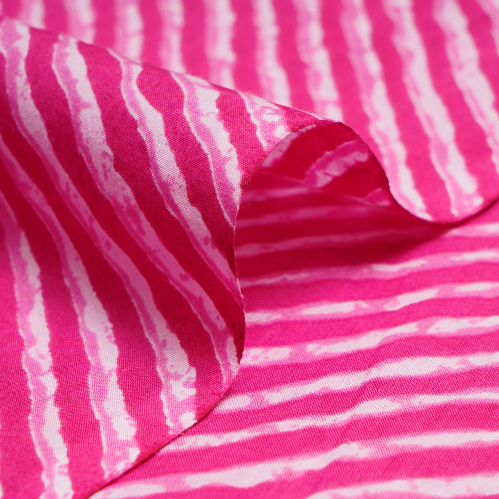 Pink Color Screen Printed Pure Cotton Fabric
