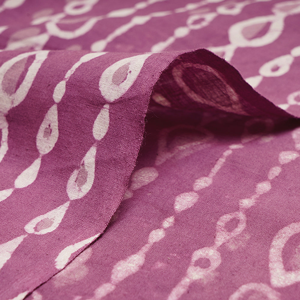 Light Boysenberry Color Hand Block Natural Dye Bagru Dabu Printed Cotton Fabric