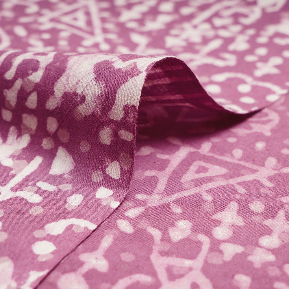 Light Boysenberry Color Hand Block Natural Dye Bagru Dabu Printed Cotton Fabric
