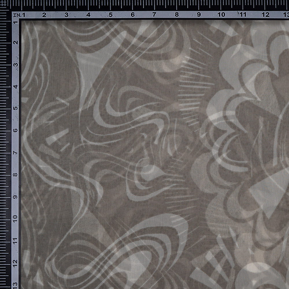 Grey Color Printed Viscose Chiffon Fabric