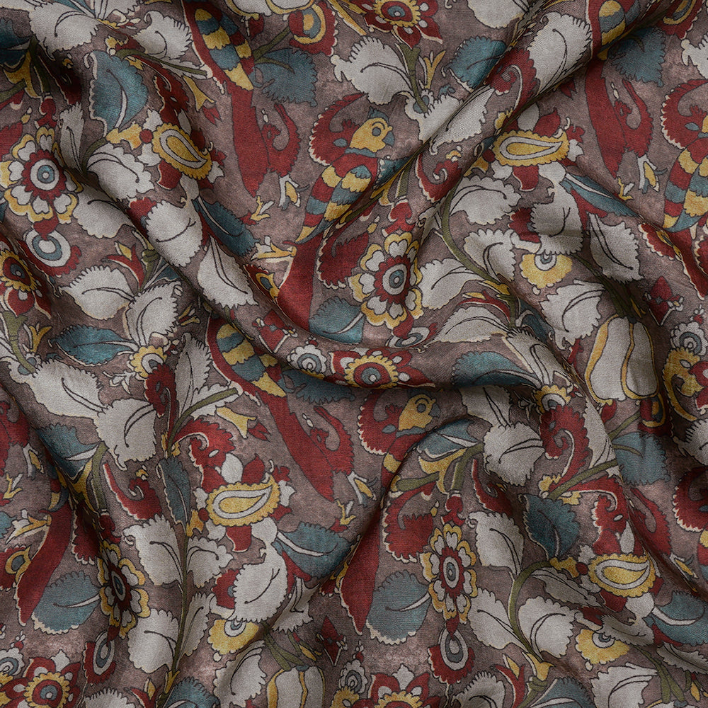 Multi Color Kalamkari Pattern Digital Printed Viscose Fabric