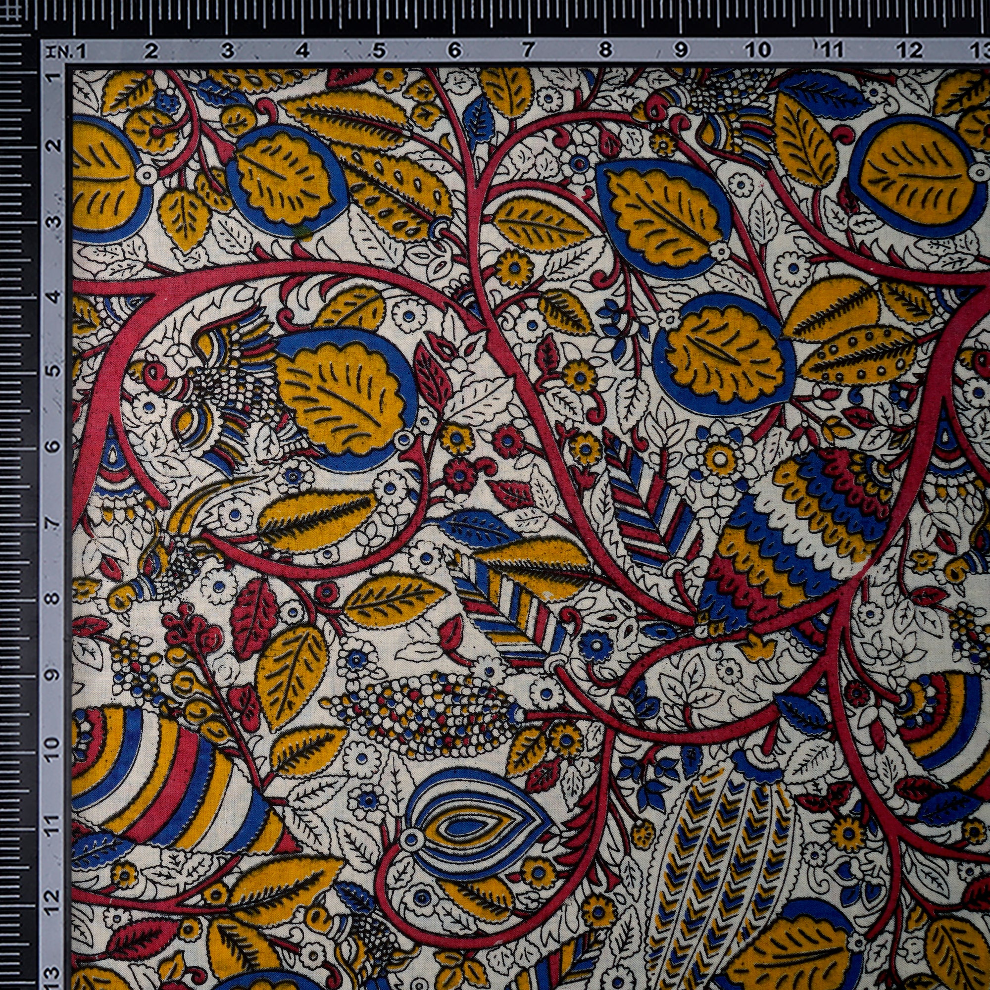 Multi Floral Pattern Screen Printed kalamkari Cotton Fabric