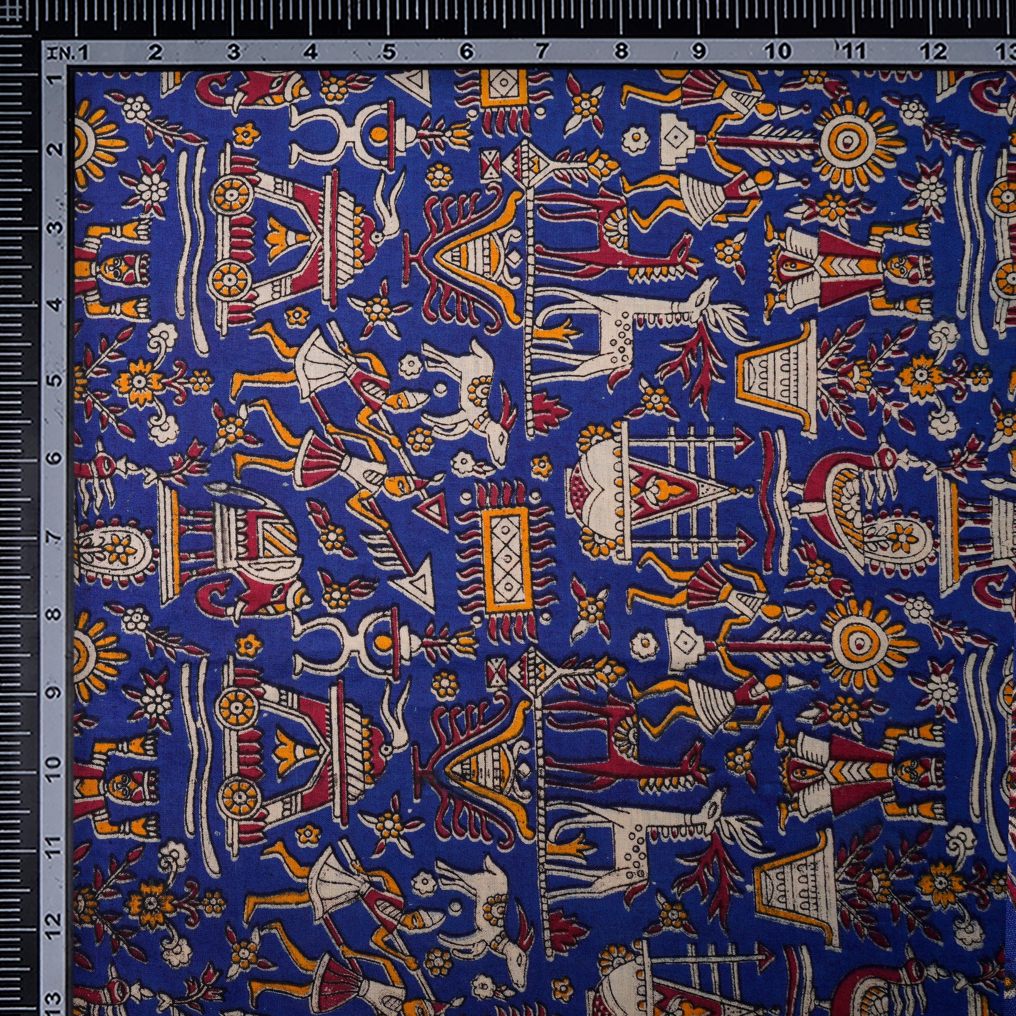 Multi Color Traditional Pattern Screen Printed kalamkari Cotton Fabric