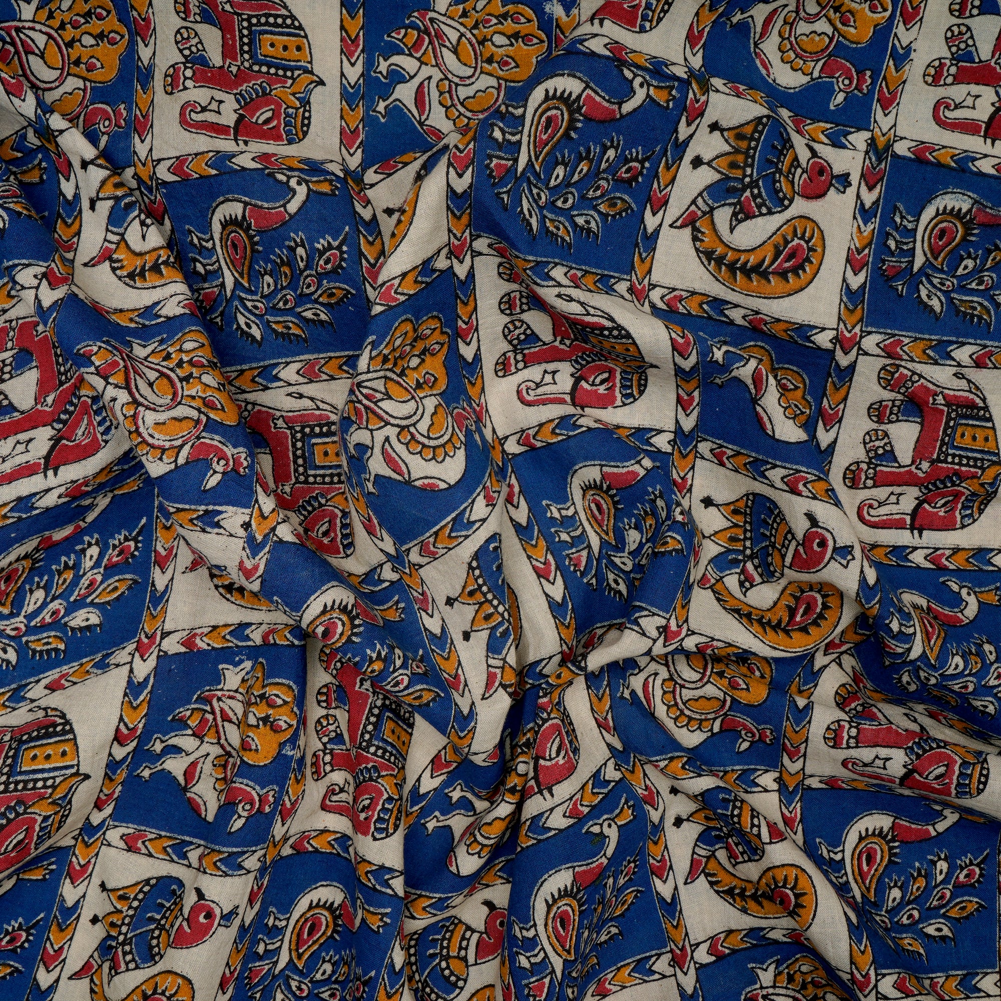 Multi Traditional Pattern Screen Printed kalamkari Cotton Fabric