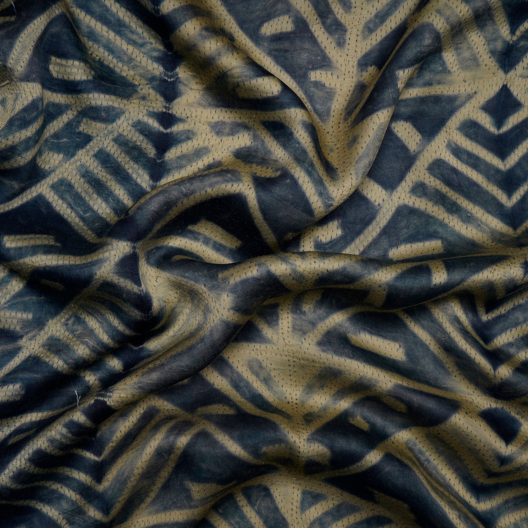 Indigo Natural Dye Hand Crafted Shibori Modal Fabric