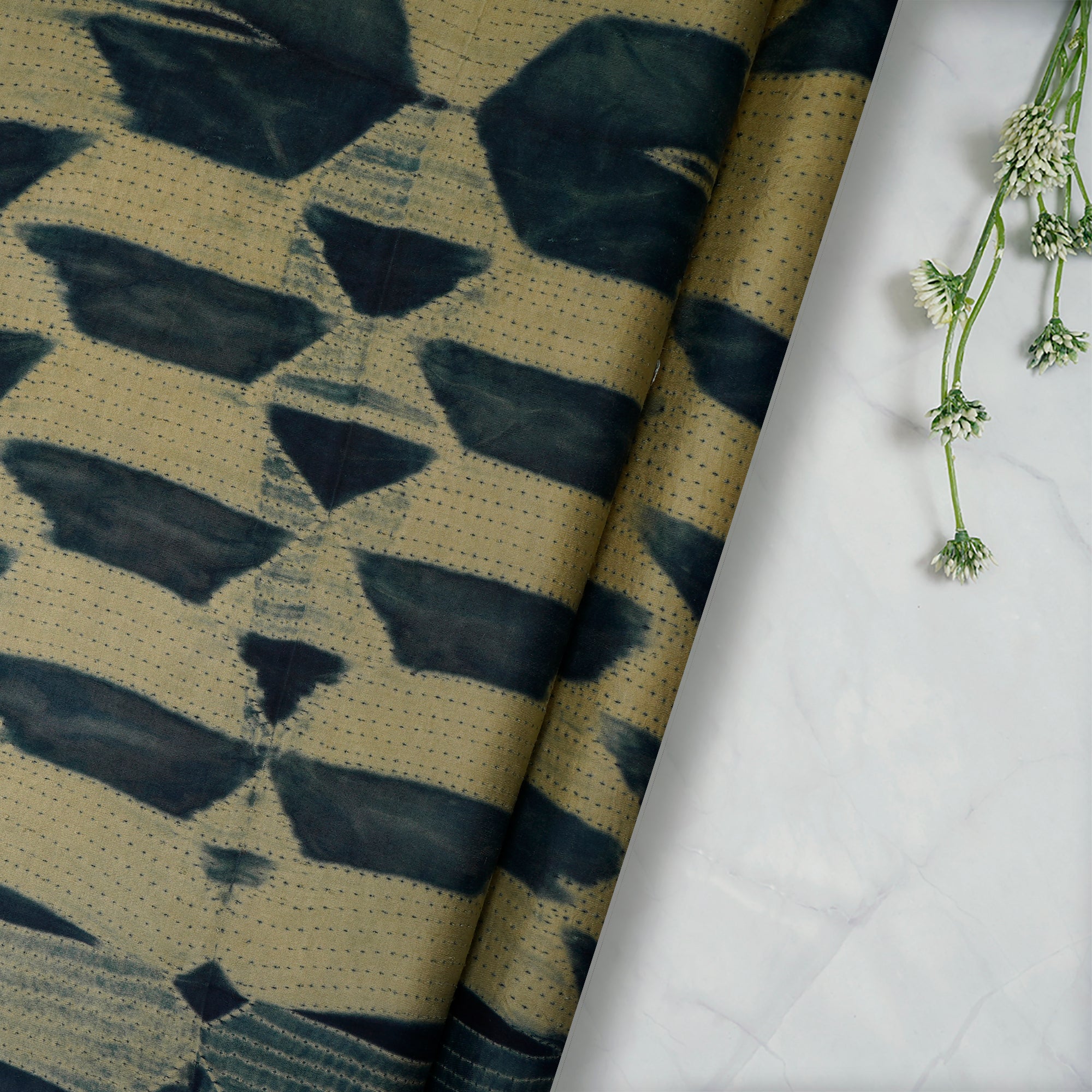Indigo Natural Dye Hand Crafted Shibori Modal Fabric