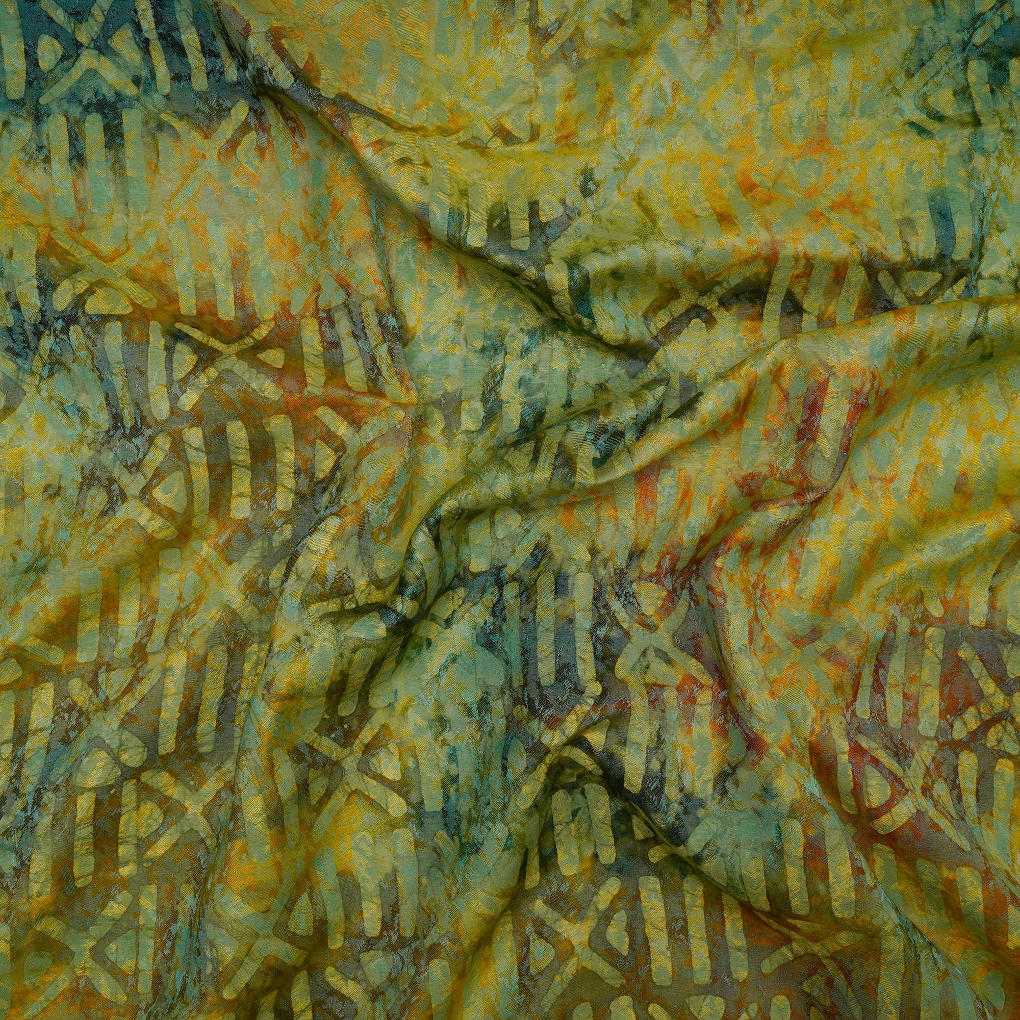 Meadow Butti Batik Pattern Screen Printed Modal Fabric