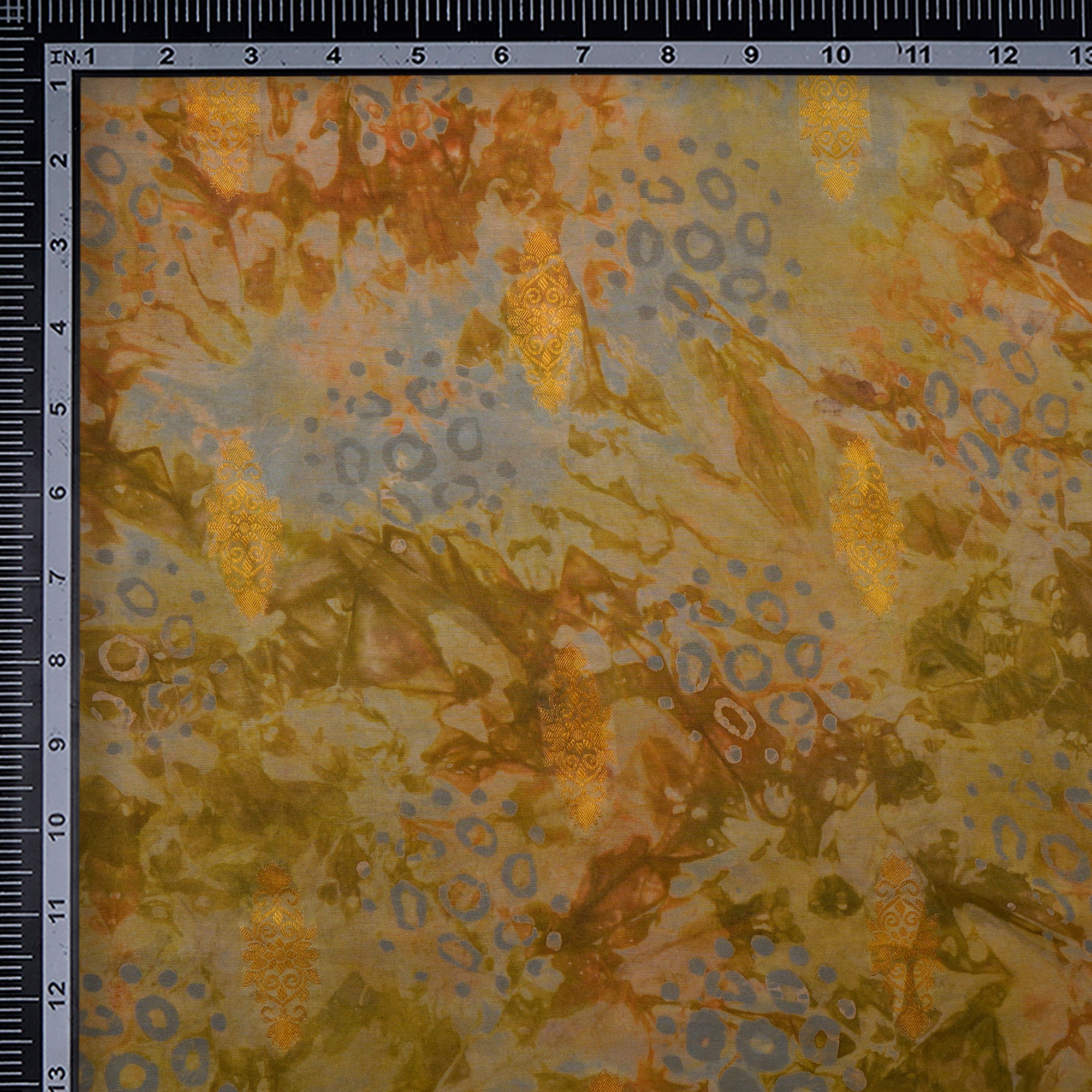 Olive Butti Batik Pattern Screen Printed Modal Fabric