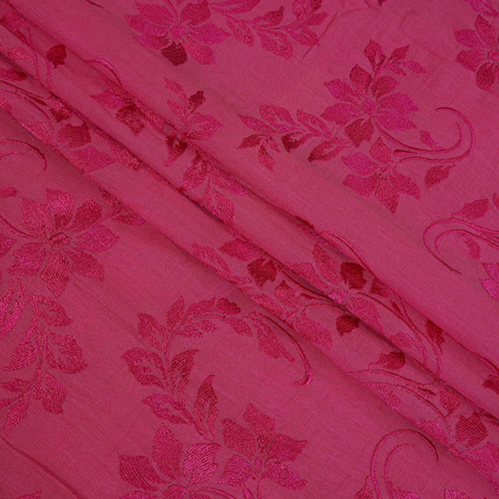 Pink Color Embroidered Georgette Fabric