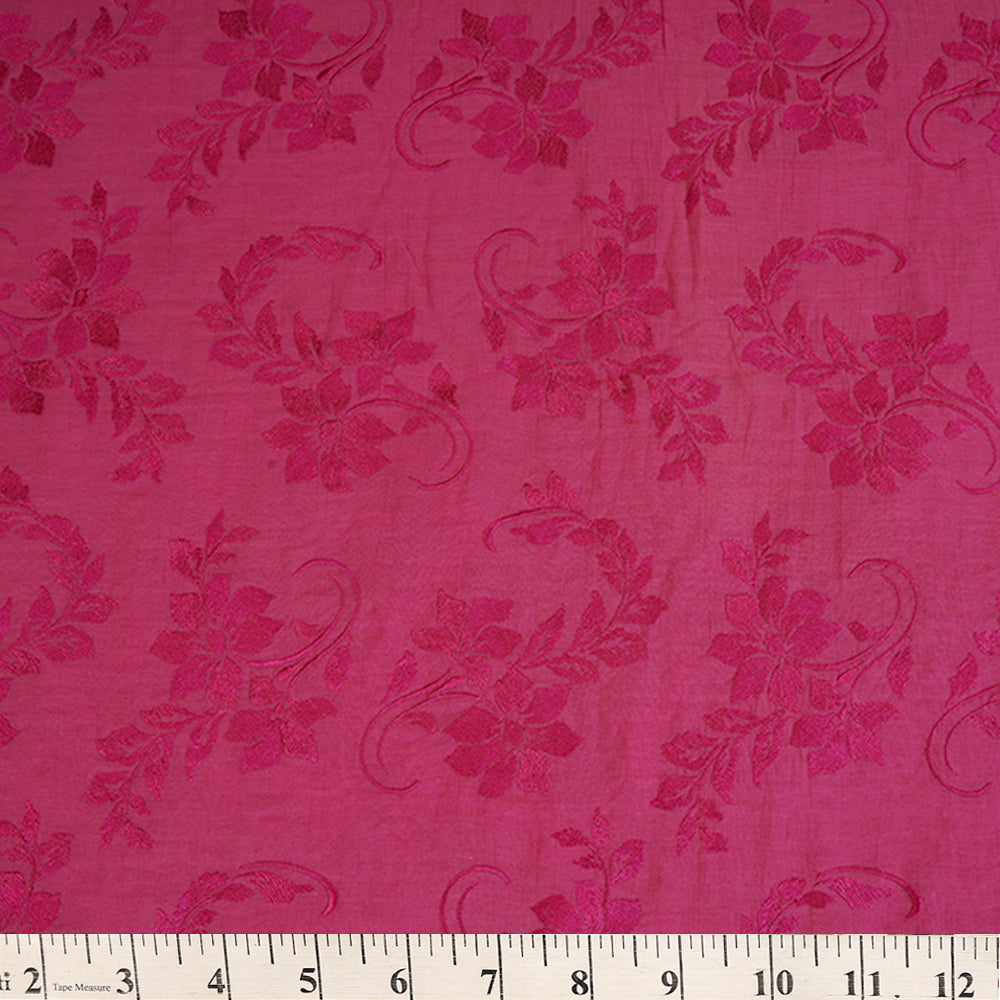 Pink Color Embroidered Georgette Fabric