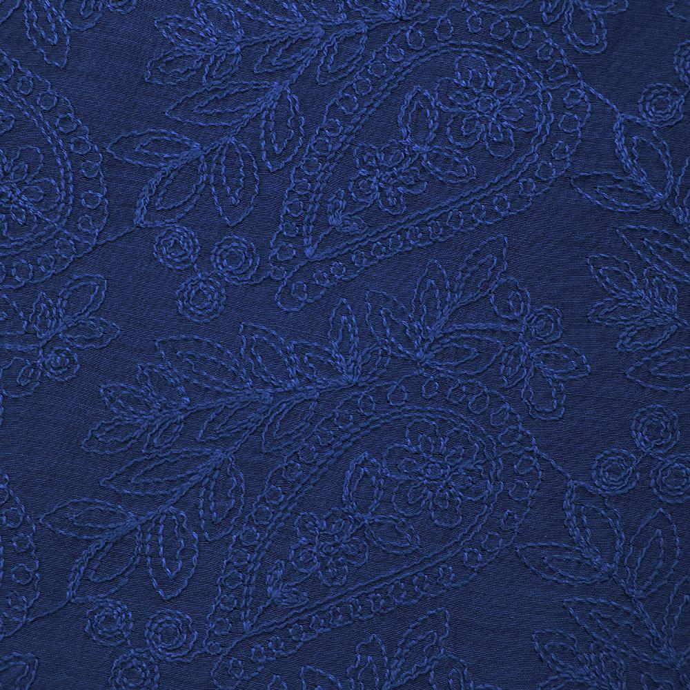 Light Blue Color Embroidered Fine Chanderi Fabric