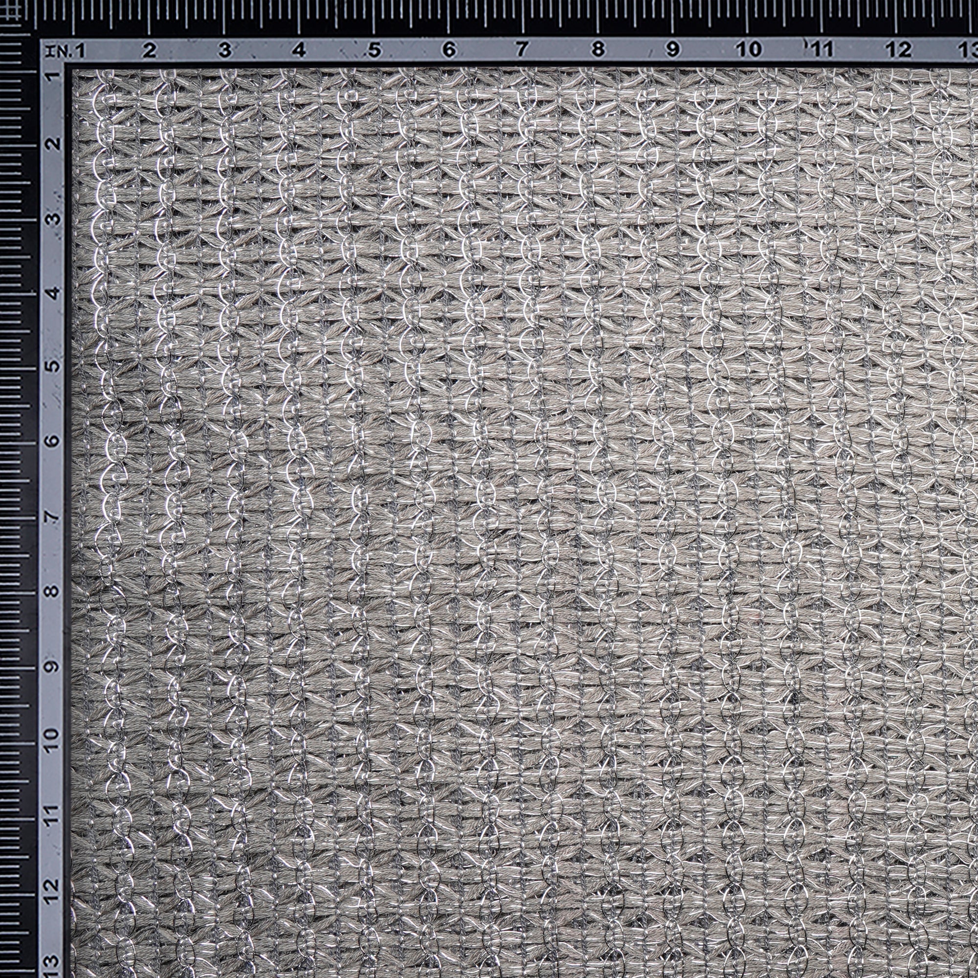 Grey-Silver Color Fancy Nylon Net Fabric