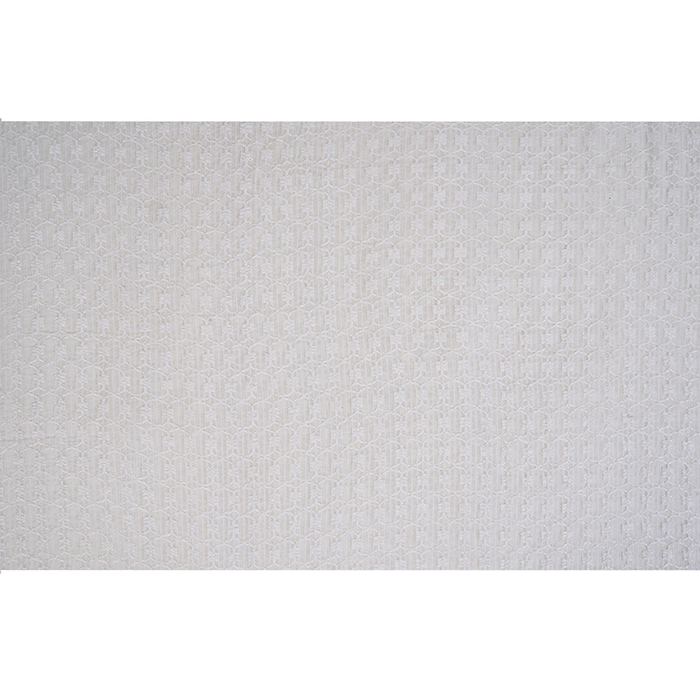 White Color Embroidered Viscose Fabric