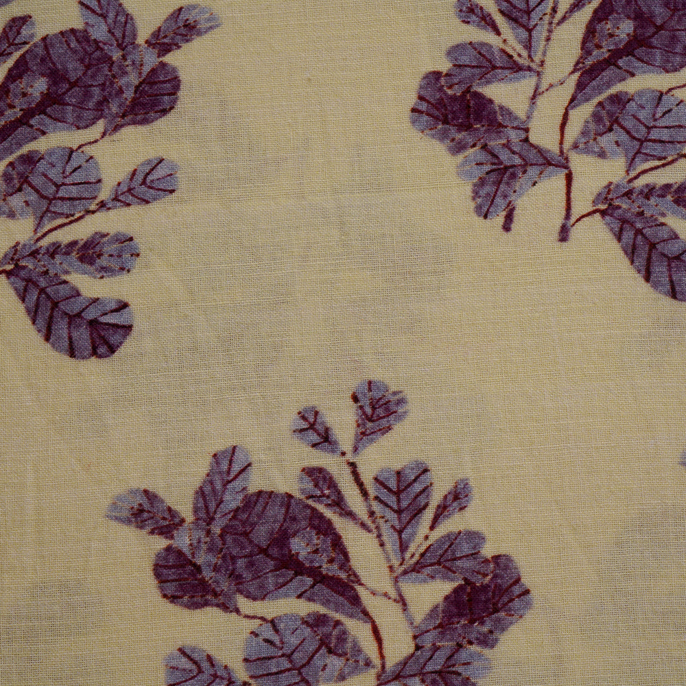 Yellow Color Digital Printed Cotton Muslin Fabric