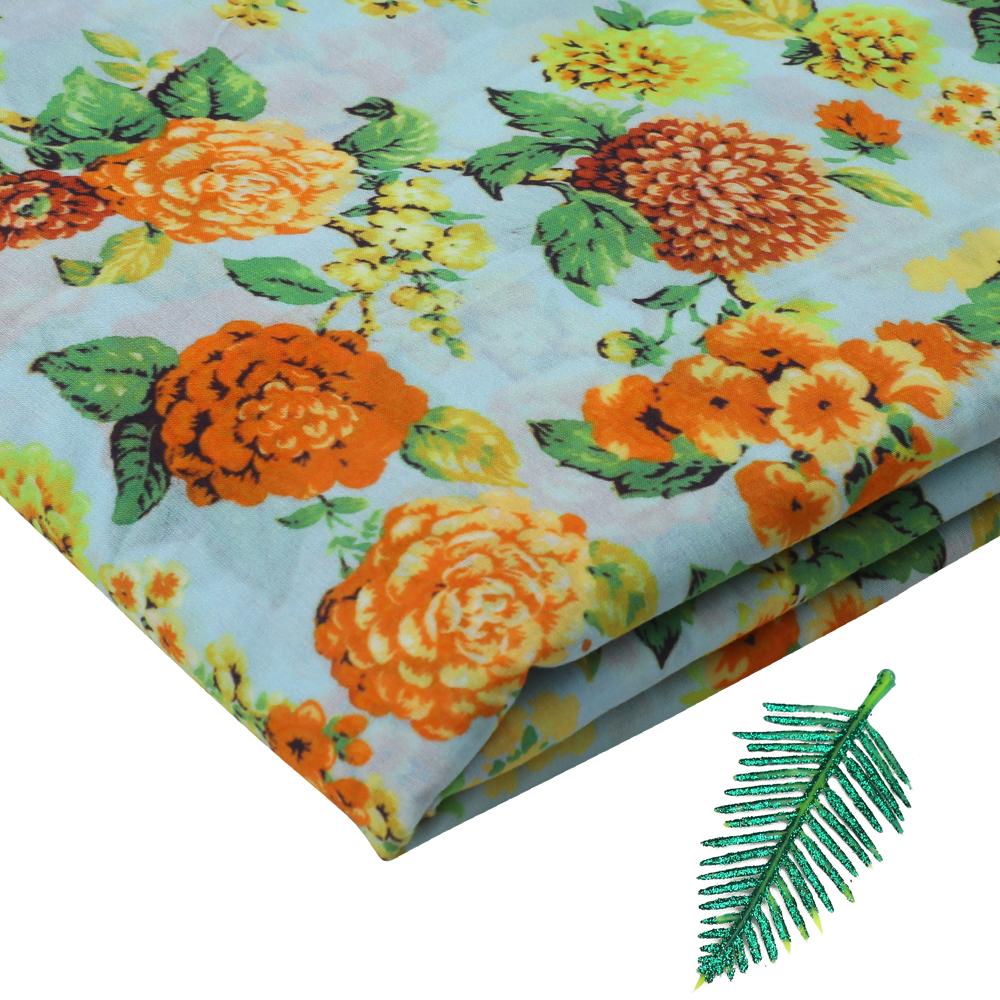Multi Color Digital Printed High Twisted Poly Cotton Voile Fabric