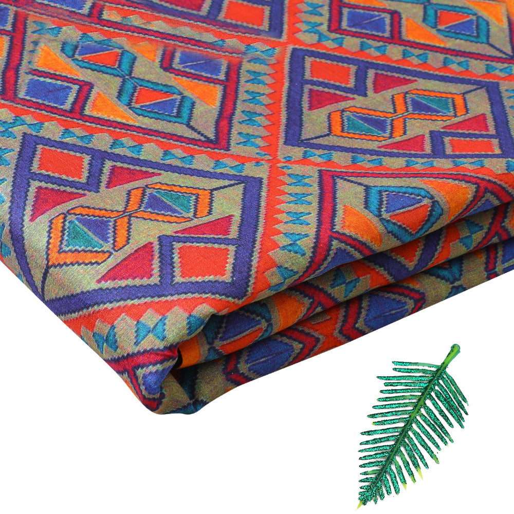 Multi Color Digital Printed Spun Tissue Silk Fabric