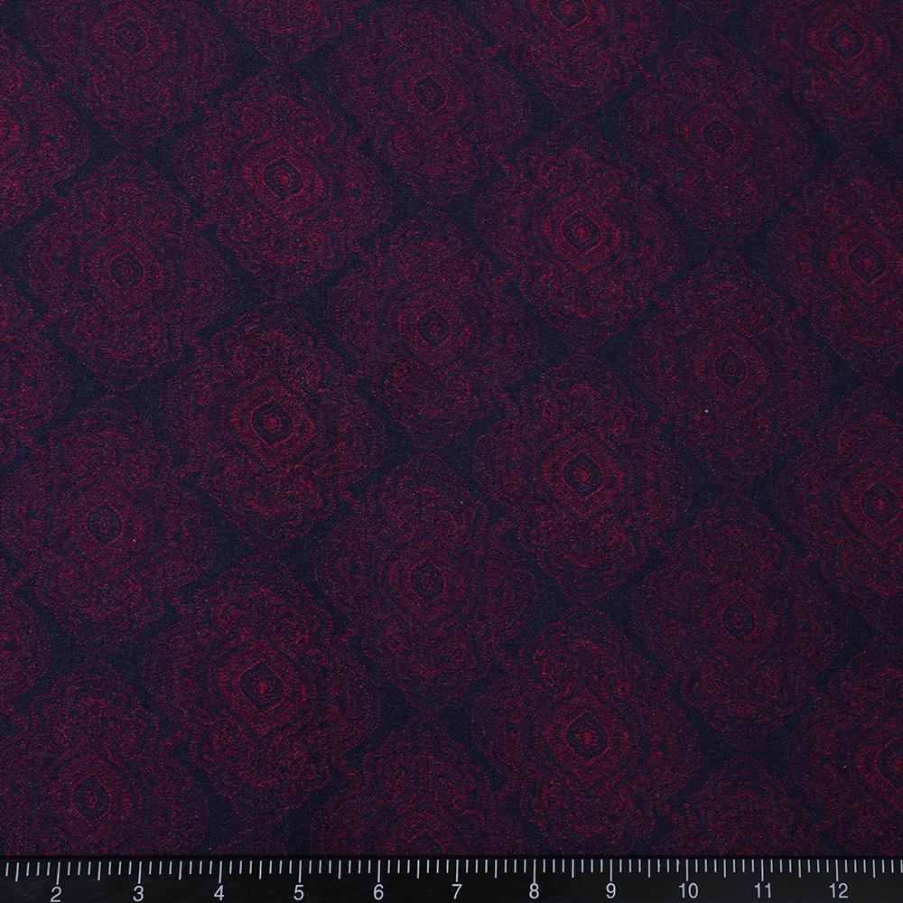 Purple-Navy Blue Color Digital Printed Pashmina Fabric