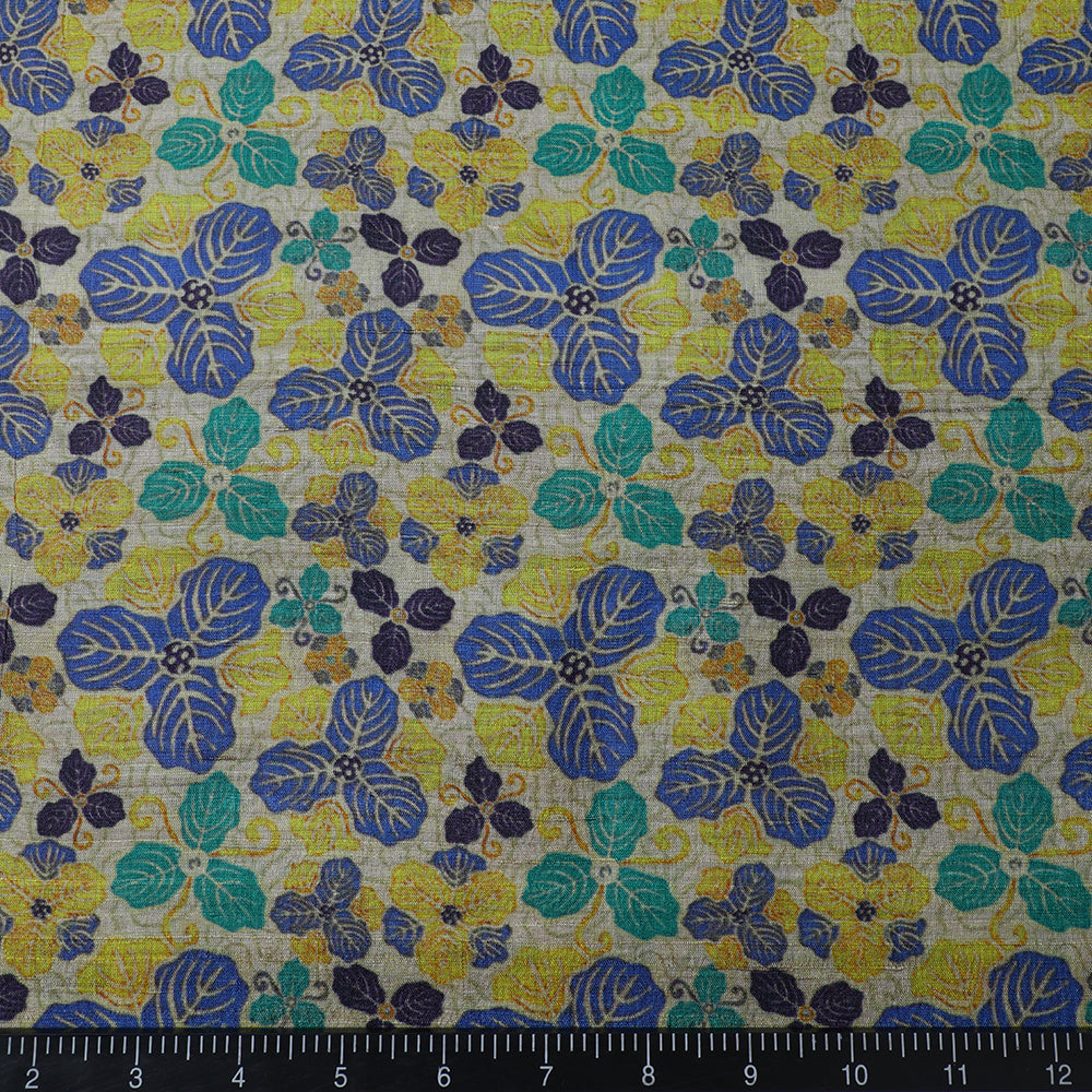 Multi Color Digital Printed Tussar Silk Fabric