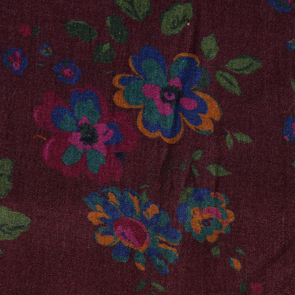 Mauve Color Digital Printed Muga Silk Fabric