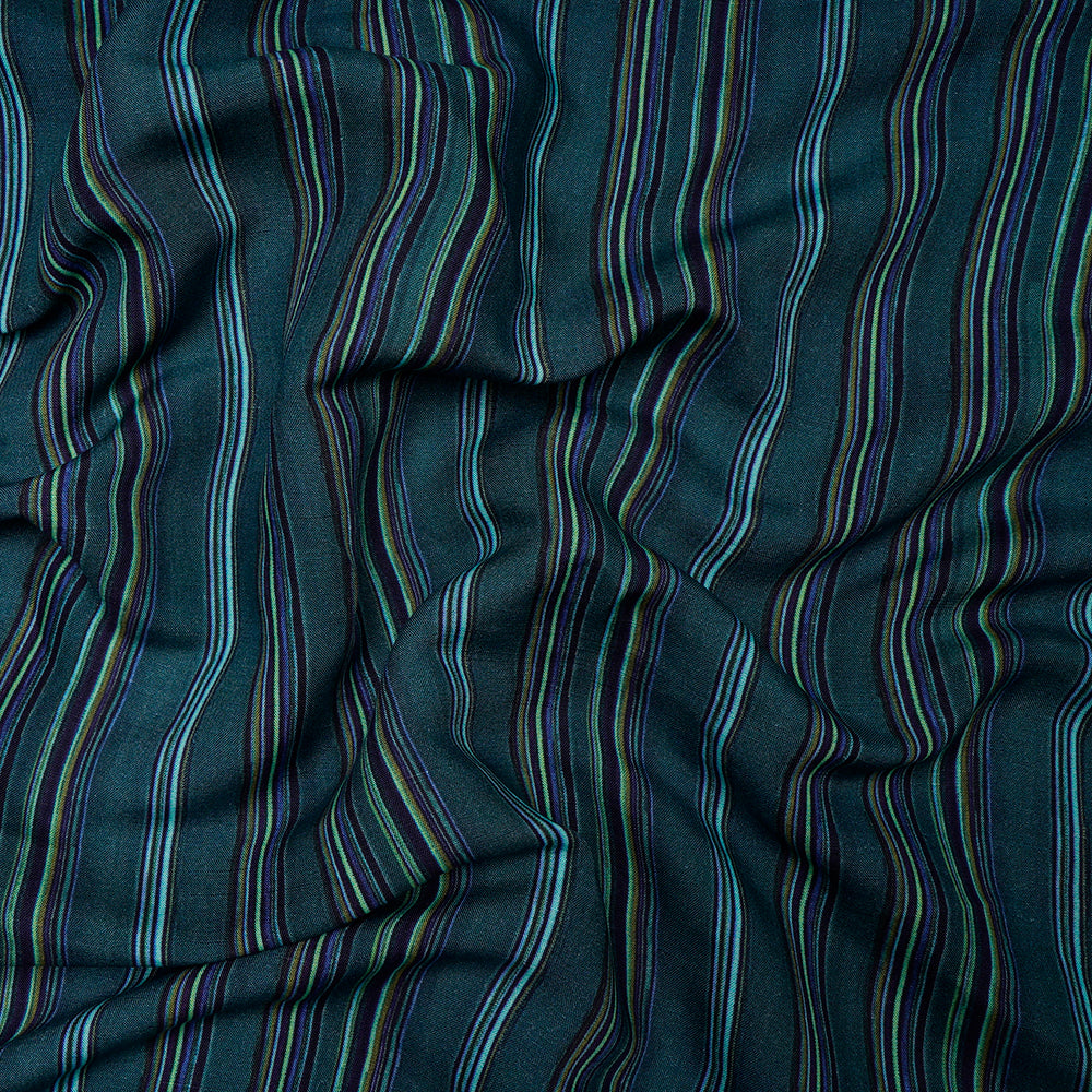 Green Color Digital Printed Modal Linen Fabric