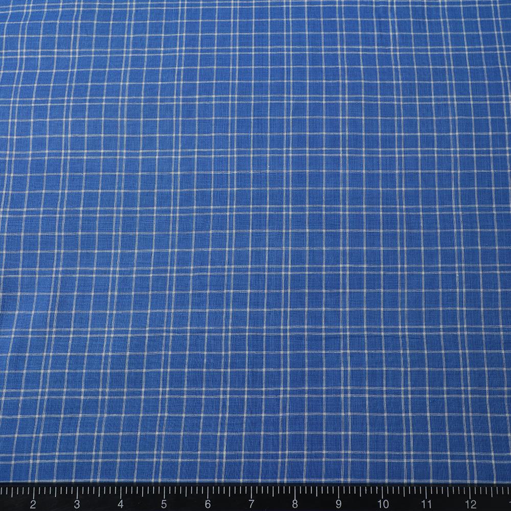 Blue-White Color Yarn Dyed Cotton Muslin Fabric