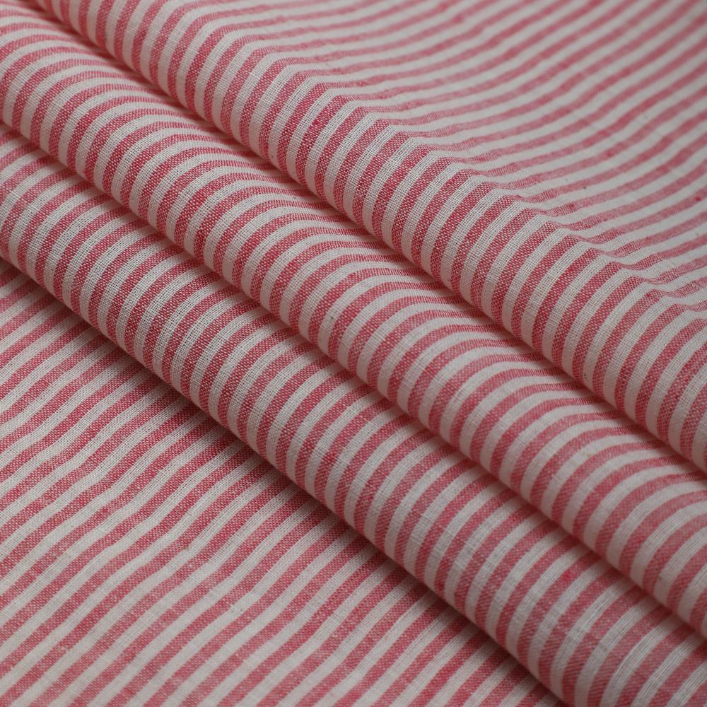 Pink-Cream Color Yarn Dyed Cotton Muslin Fabric