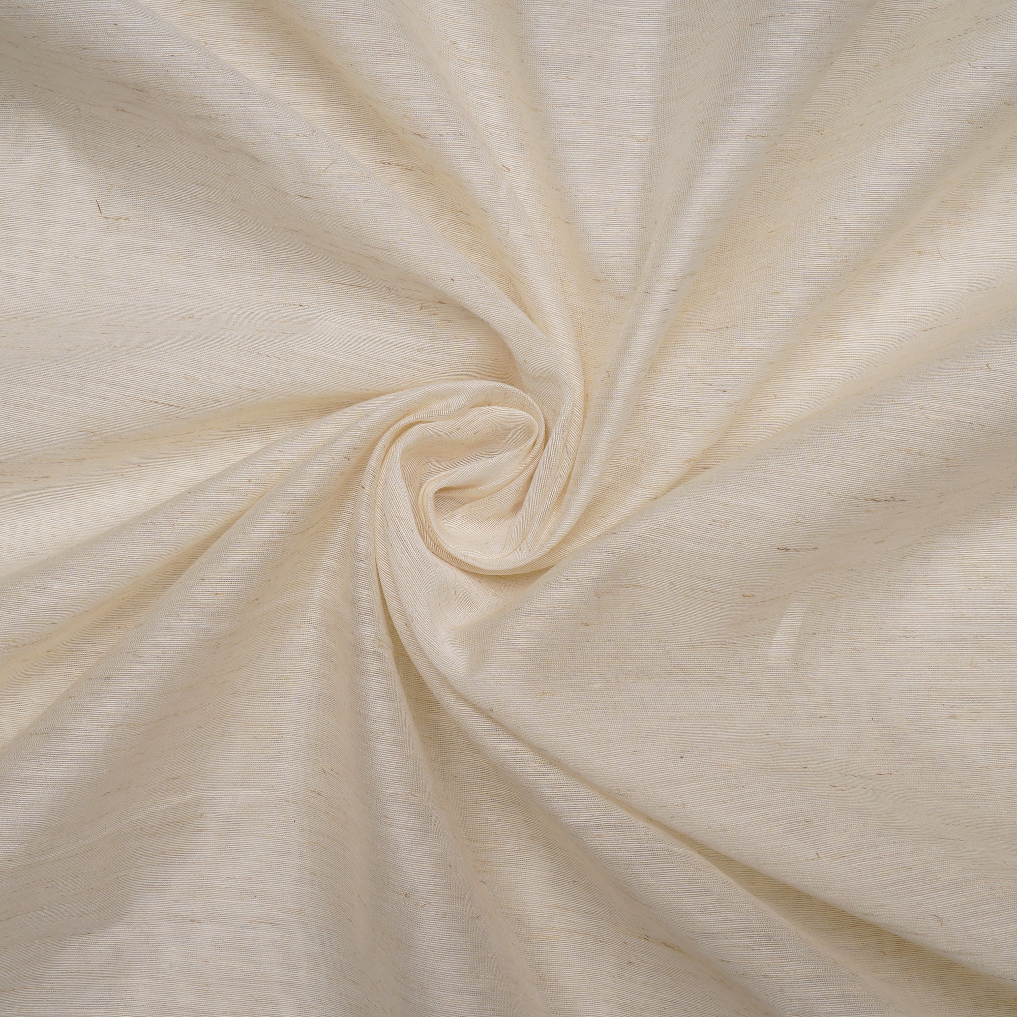 Cream Color Flax Cotton Chanderi Fabric