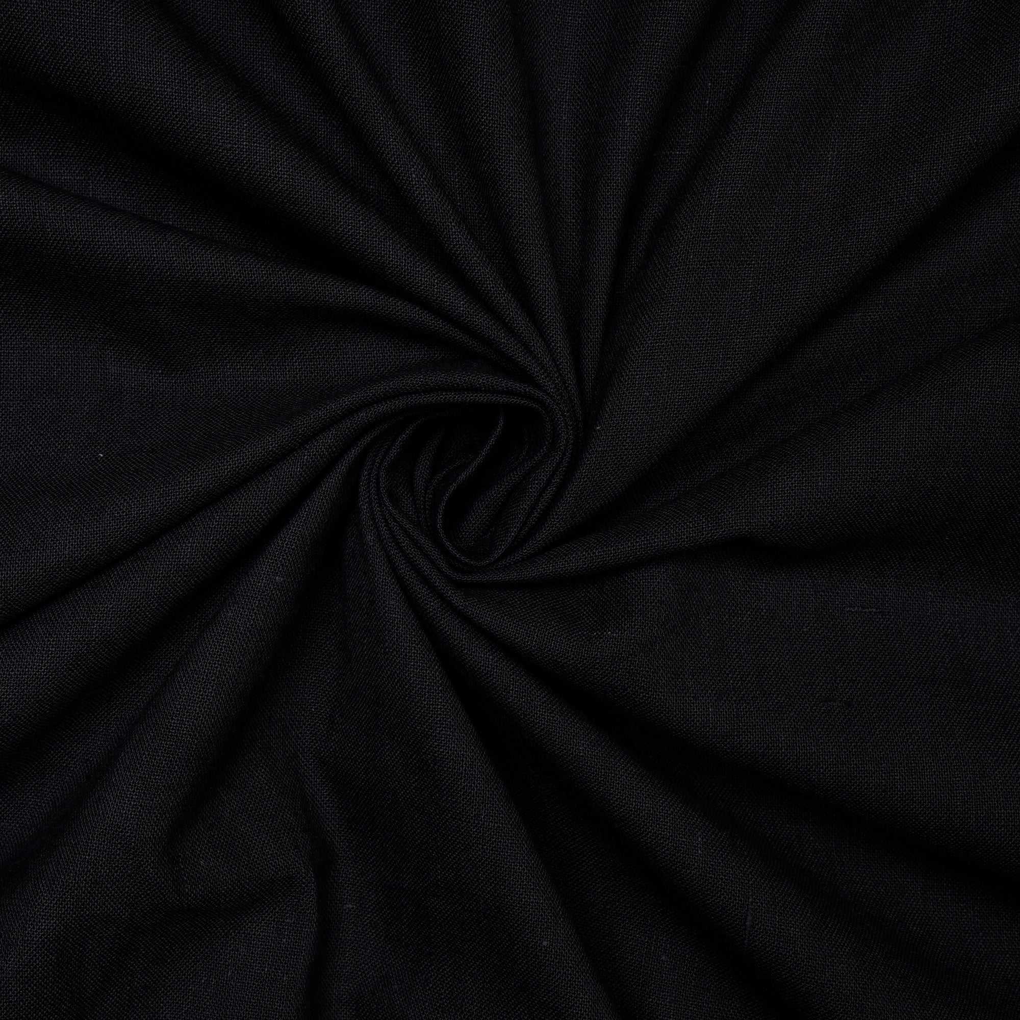 Black Woven Handspun Handwoven Cotton Fabric