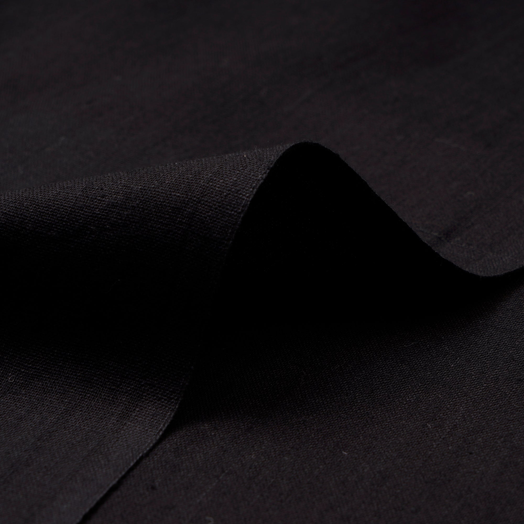 Black Woven Handspun Handwoven Cotton Fabric