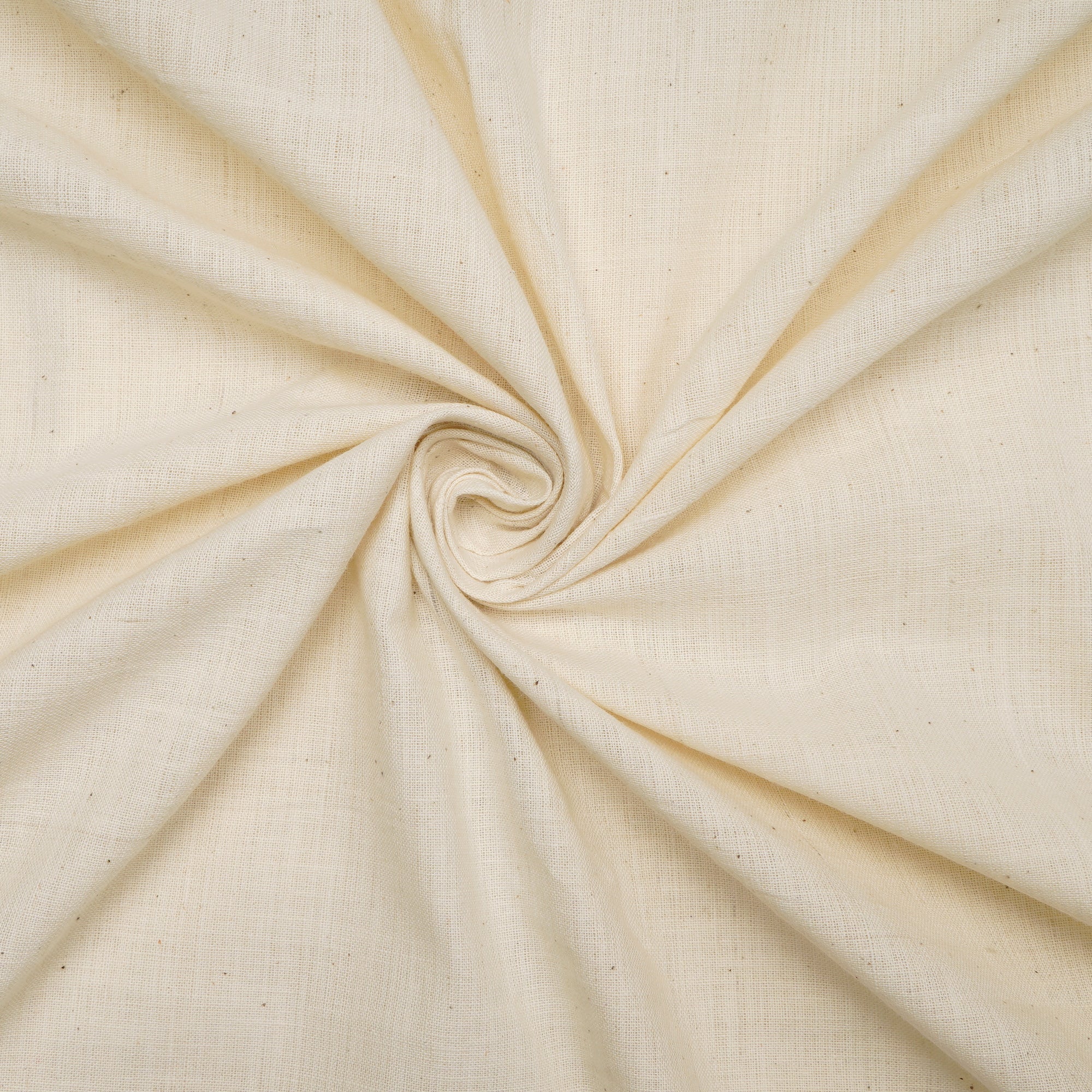 Off white Color Handwoven Handspun Cotton Fabric