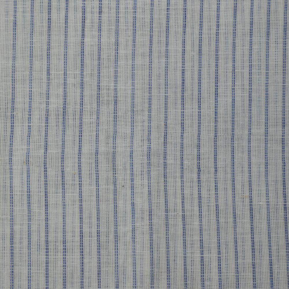 White-Blue Color Yarn Dyed Cotton Muslin Fabric
