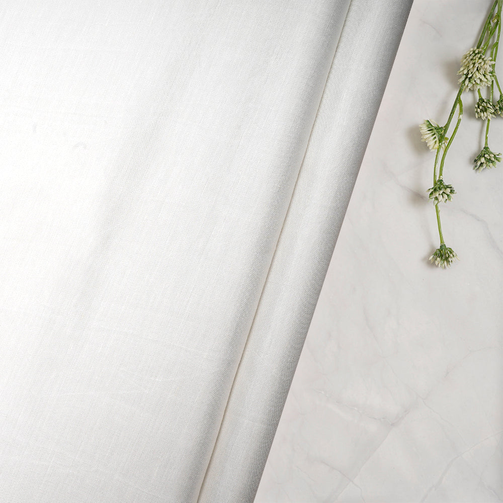 White Plain Dyeable Viscose Linen Fabric