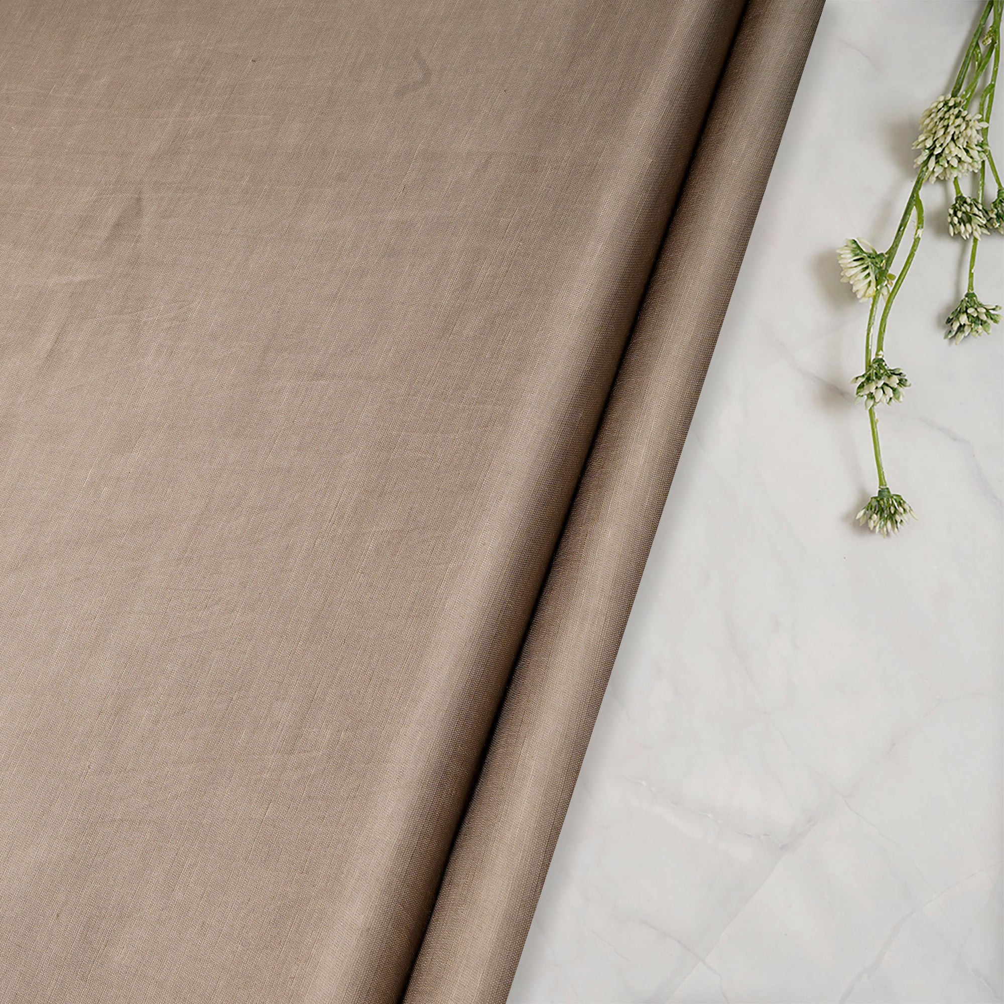 Cinereous Plain Viscose Linen Satin Fabric