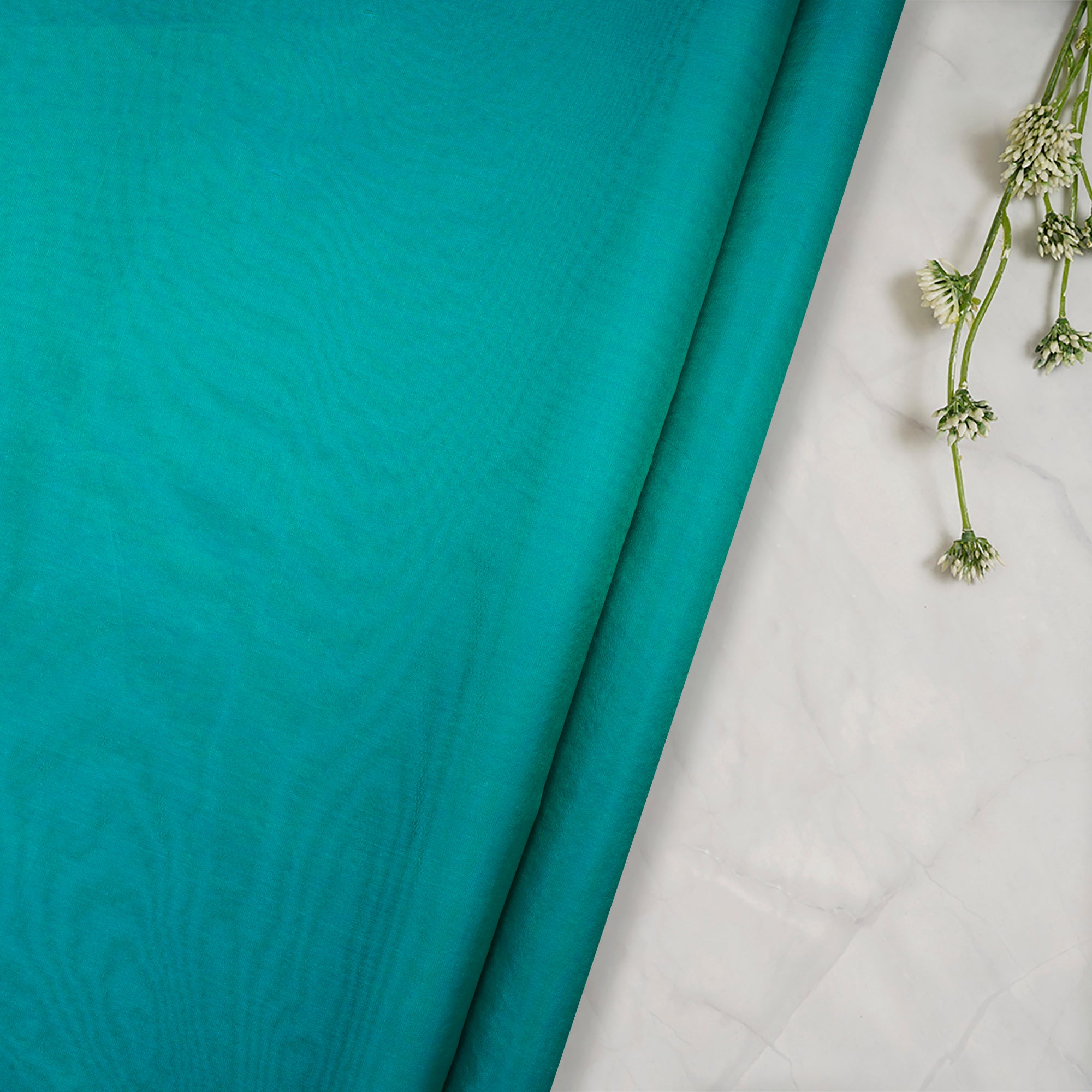 Persian Green Color Pure Organza Silk Fabric